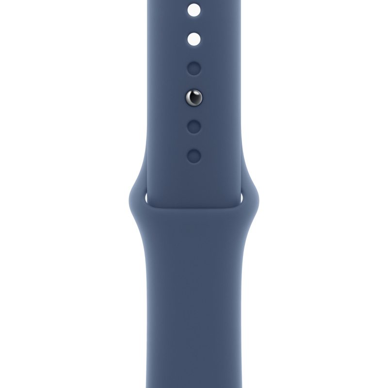 Apple Watch SE 2024, 44 мм, корпус из алюминия серебристого цвета, спортивный ремешок цвета «синий д